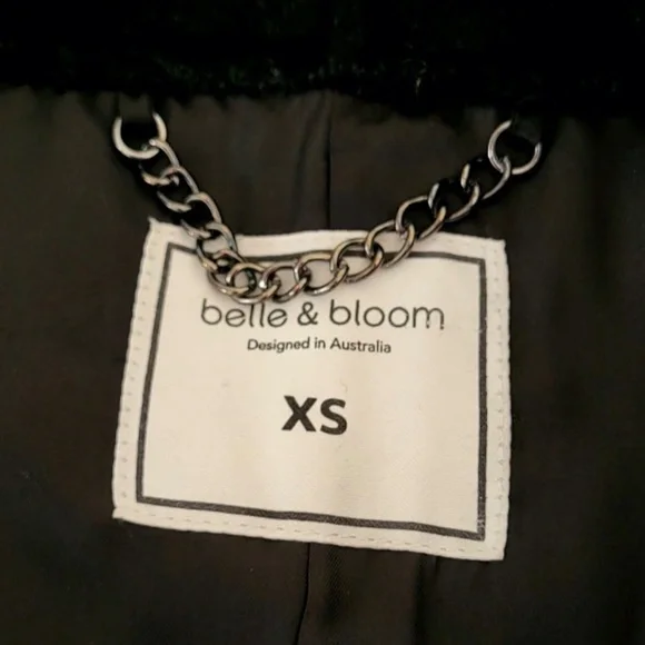 $279 Unworn Belle & Bloom Sunday Morning Hooded Wool Blend Coat in Black Jackets & Coats
